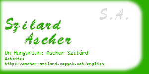 szilard ascher business card